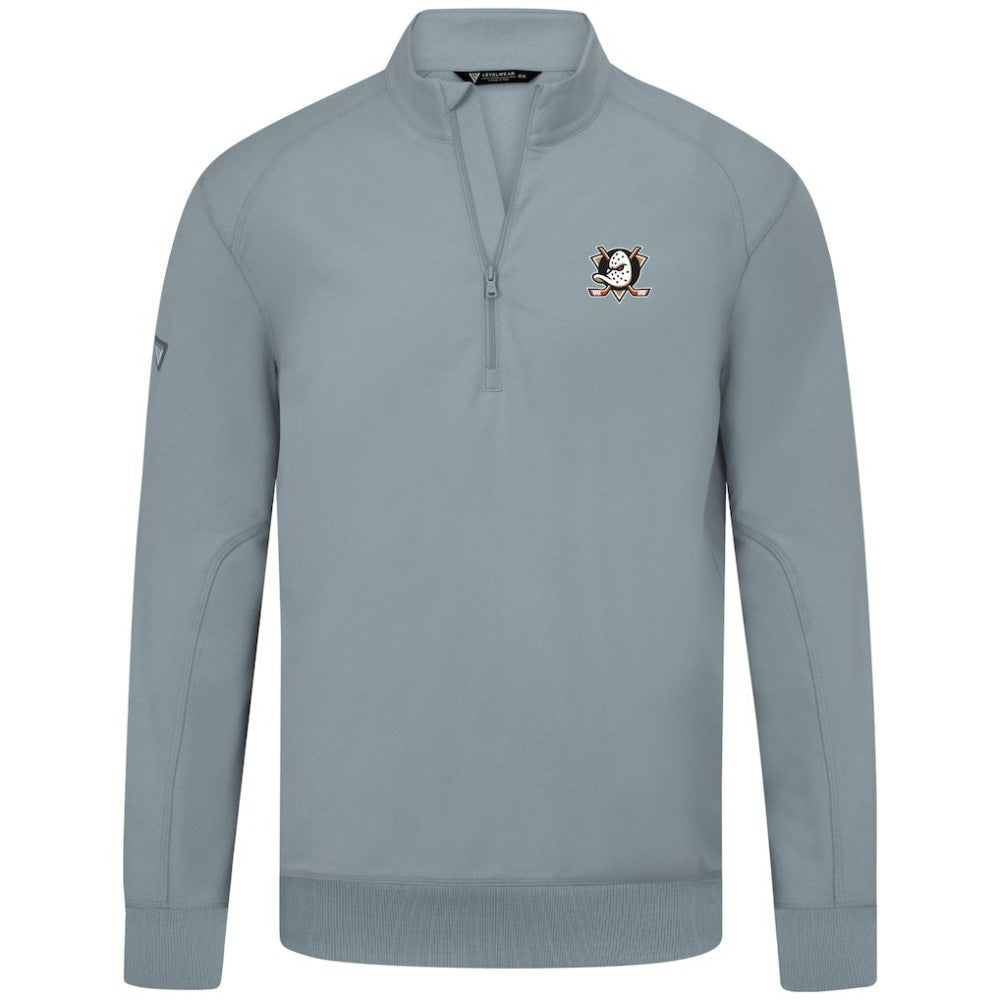 Anaheim Ducks Levelwear Upright Tri-Blend Quarter-Zip Pullover - Gray - NHL