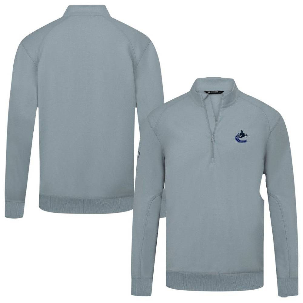 Vancouver Canucks Levelwear Upright Tri-Blend Quarter-Zip Pullover - Gray - NHL