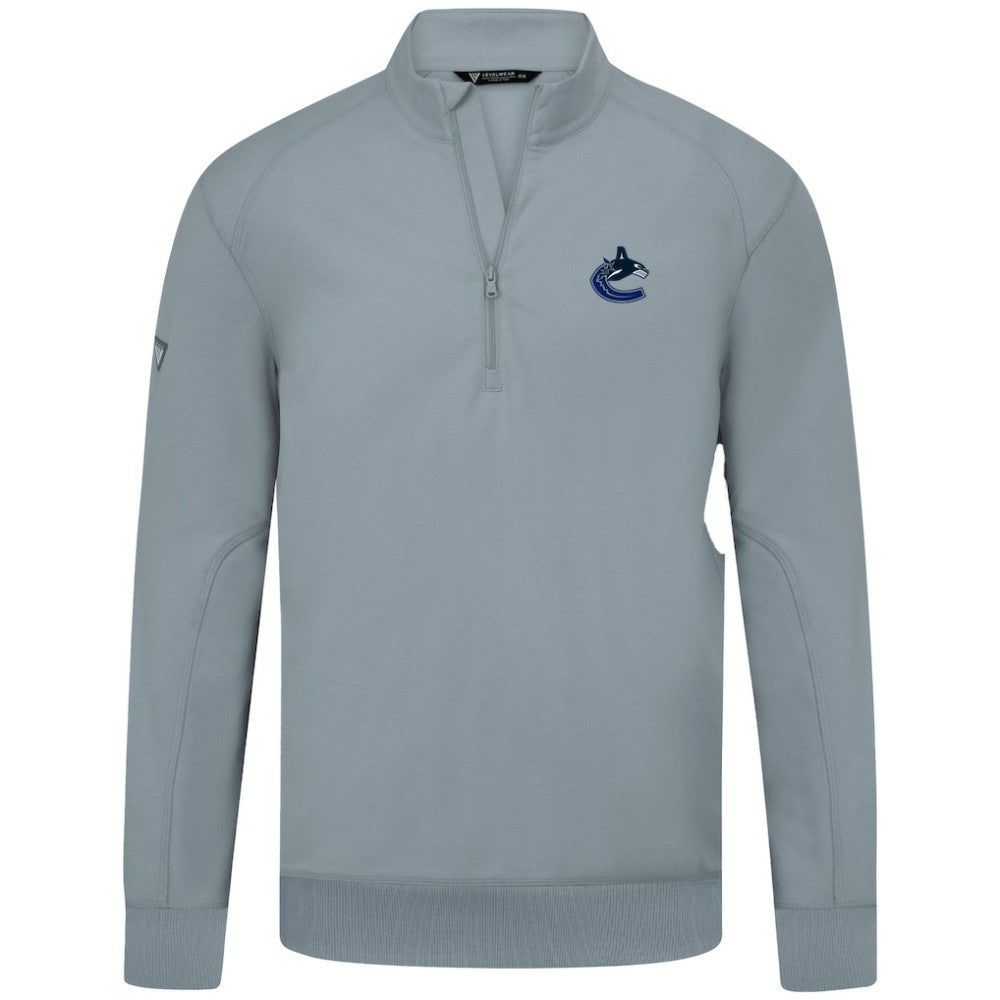 Vancouver Canucks Levelwear Upright Tri-Blend Quarter-Zip Pullover - Gray - NHL