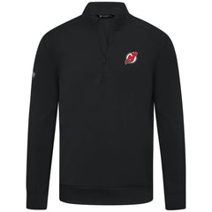 New Jersey Devils Levelwear Upright Tri-Blend Quarter-Zip Pullover - Black - NHL