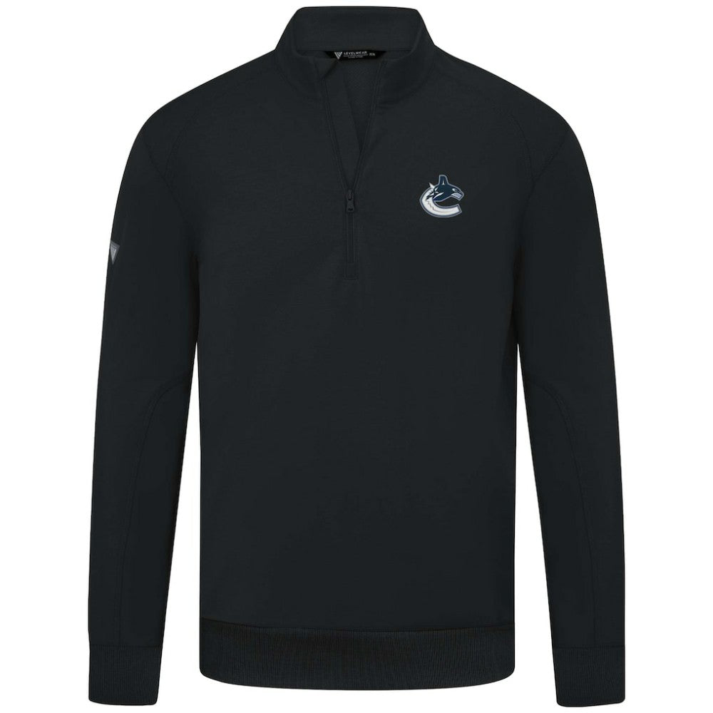 Vancouver Canucks Levelwear Upright Tri-Blend Quarter-Zip Pullover - Black - NHL