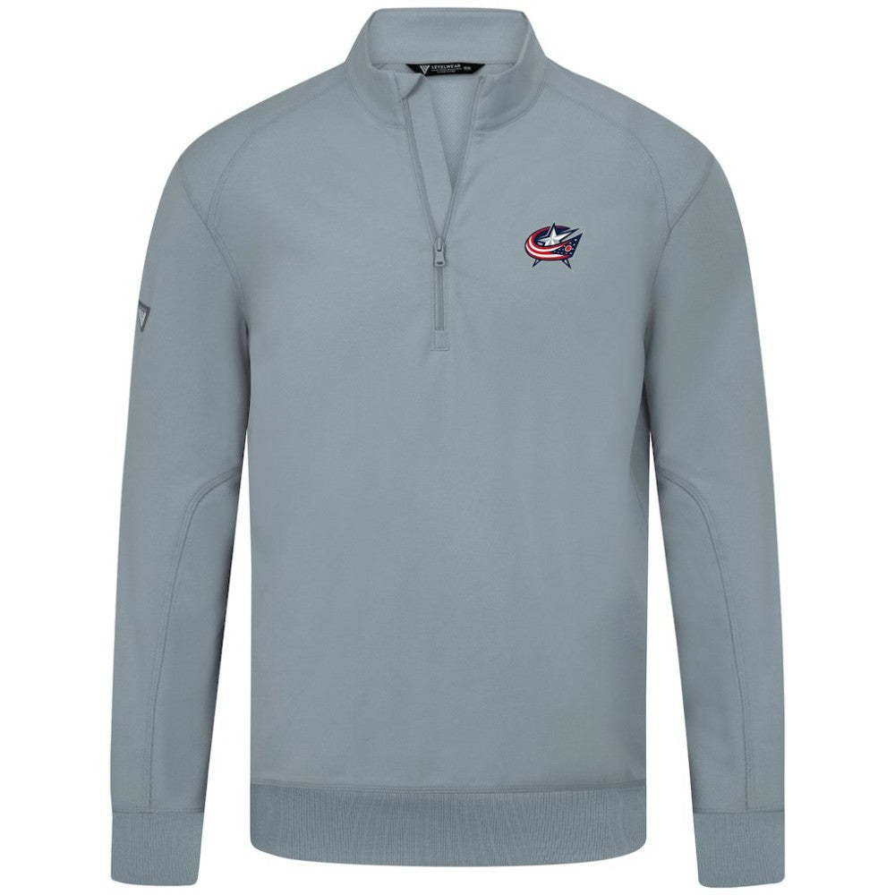 Columbus Blue Jackets Levelwear Upright Tri-Blend Quarter-Zip Pullover - Gray - NHL