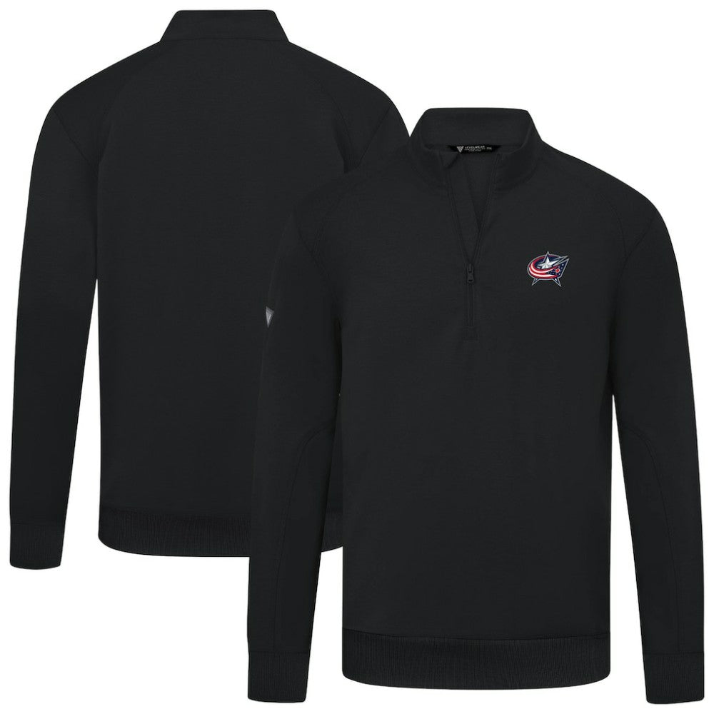 Columbus Blue Jackets Levelwear Upright Tri-Blend Quarter-Zip Pullover - Black - NHL