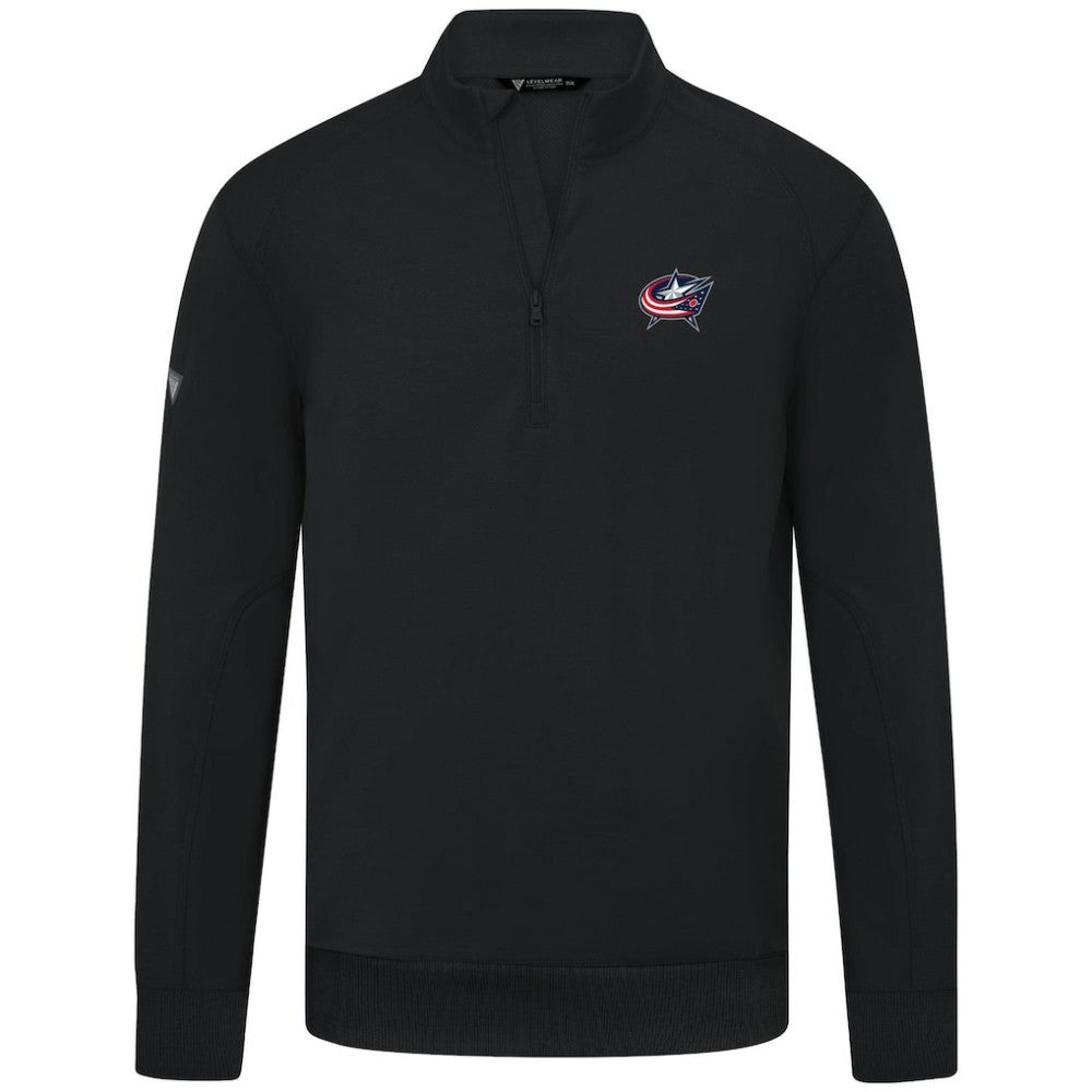 Columbus Blue Jackets Levelwear Upright Tri-Blend Quarter-Zip Pullover - Black - NHL