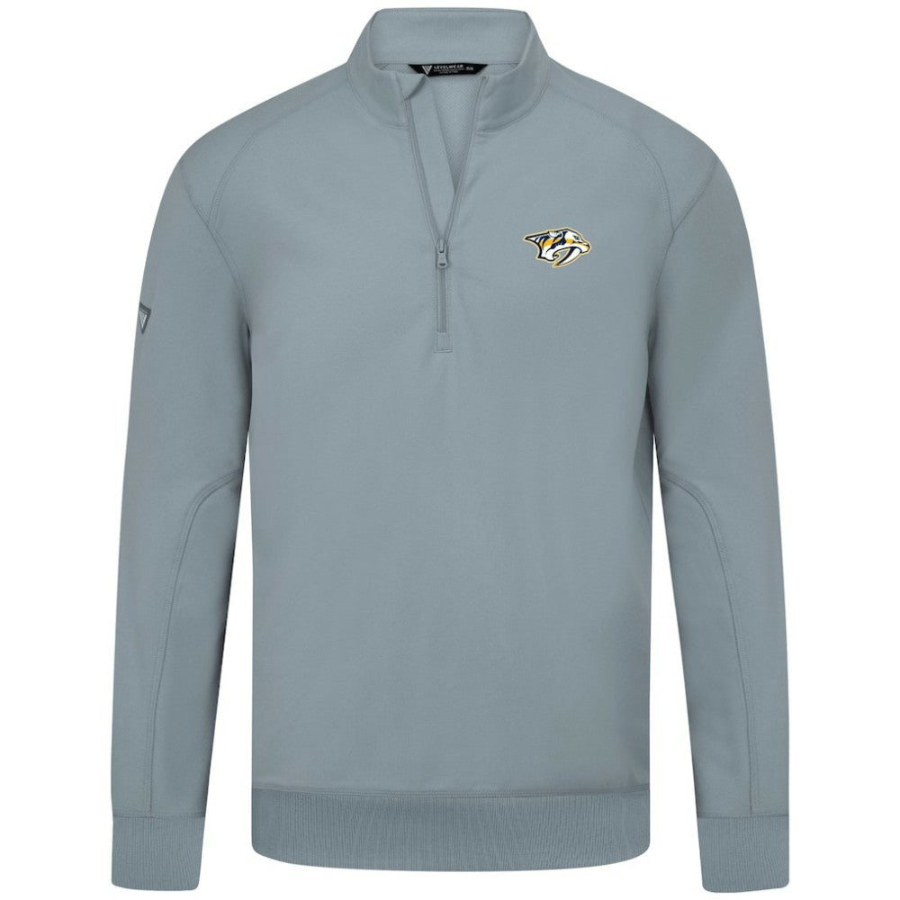 Nashville Predators Levelwear Upright Tri-Blend Quarter-Zip Pullover - Gray - NHL
