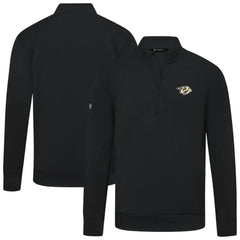 Nashville Predators Levelwear Upright Tri-Blend Quarter-Zip Pullover - Black - NHL
