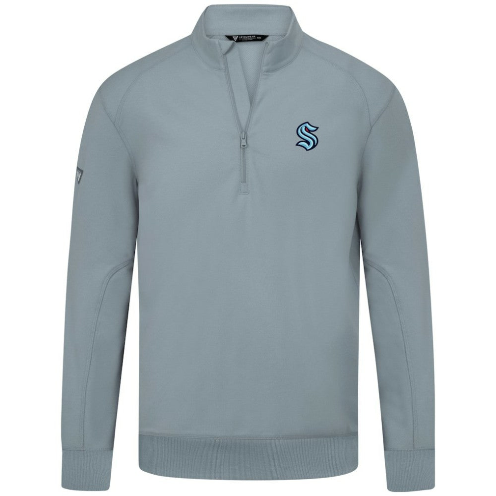 Seattle Kraken Levelwear Upright Tri-Blend Quarter-Zip Pullover - Gray - NHL
