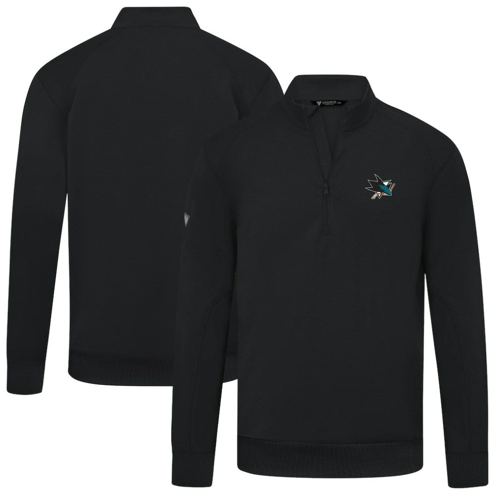 San Jose Sharks Levelwear Upright Tri-Blend Quarter-Zip Pullover - Black - NHL