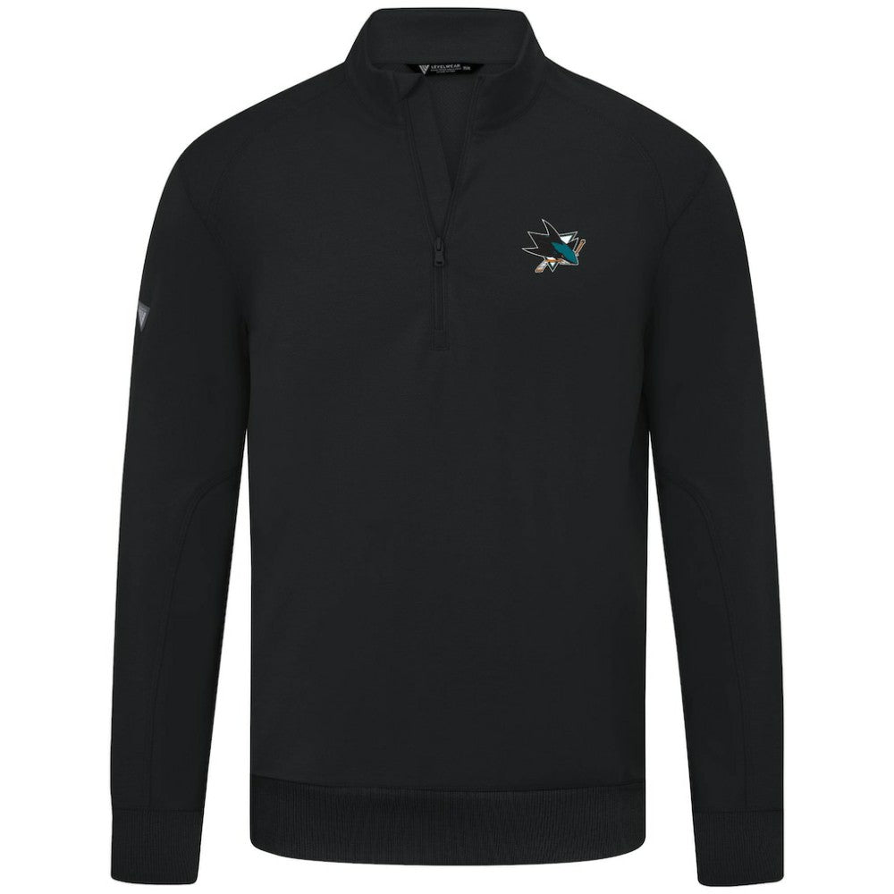 San Jose Sharks Levelwear Upright Tri-Blend Quarter-Zip Pullover - Black - NHL