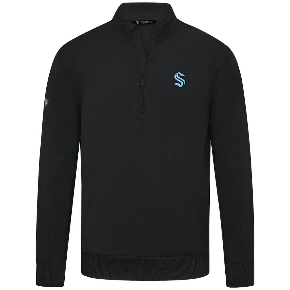 Seattle Kraken Levelwear Upright Tri-Blend Quarter-Zip Pullover - Black - NHL