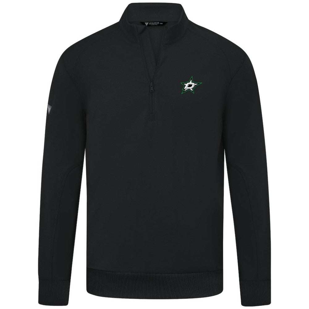 Dallas Stars Levelwear Upright Tri-Blend Quarter-Zip Pullover - Black - NHL