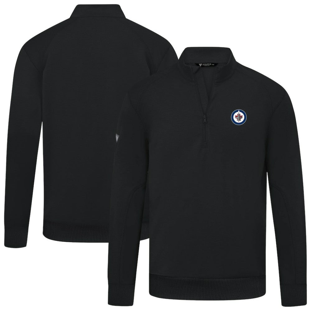 Winnipeg Jets Levelwear Upright Tri-Blend Quarter-Zip Pullover - Black - NHL
