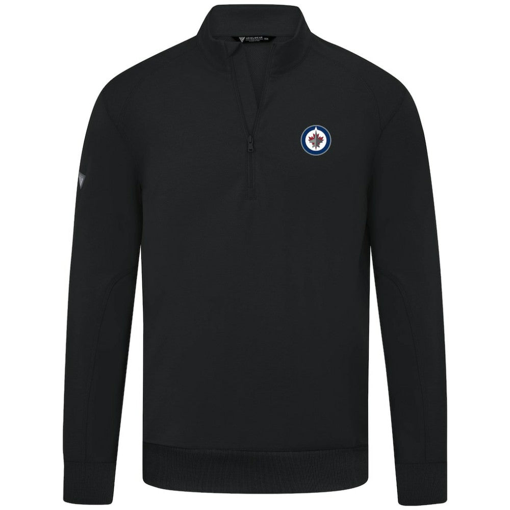 Winnipeg Jets Levelwear Upright Tri-Blend Quarter-Zip Pullover - Black - NHL