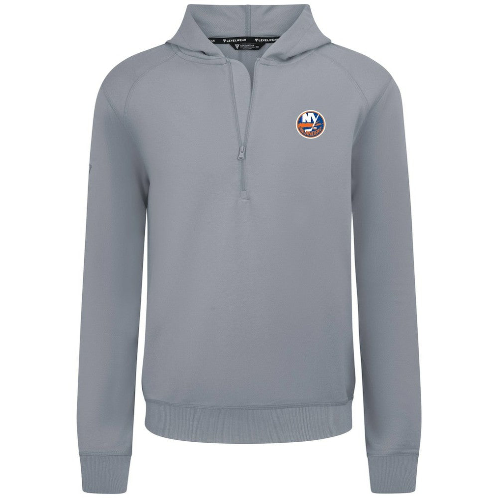 New York Islanders Levelwear Technic Quarter-Zip Pullover Hoodie - Gray - NHL