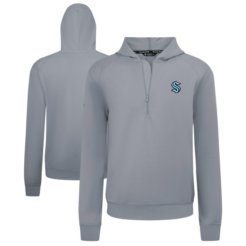 Seattle Kraken Levelwear Technic Quarter-Zip Pullover Hoodie - Gray - NHL