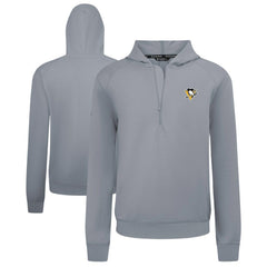 Pittsburgh Penguins Levelwear Technic Quarter-Zip Pullover Hoodie - Gray - NHL