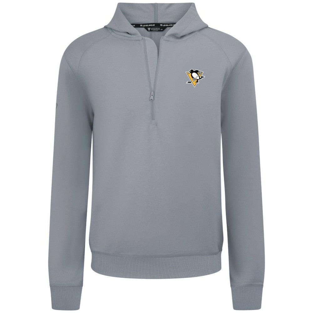 Pittsburgh Penguins Levelwear Technic Quarter-Zip Pullover Hoodie - Gray - NHL