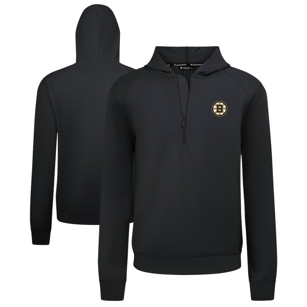 Boston Bruins Levelwear Technic Quarter-Zip Pullover Hoodie - Black - NHL
