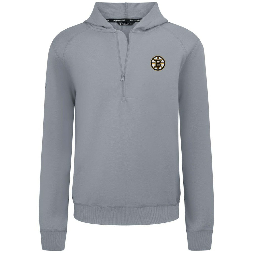 Boston Bruins Levelwear Technic Quarter-Zip Pullover Hoodie - Gray - NHL