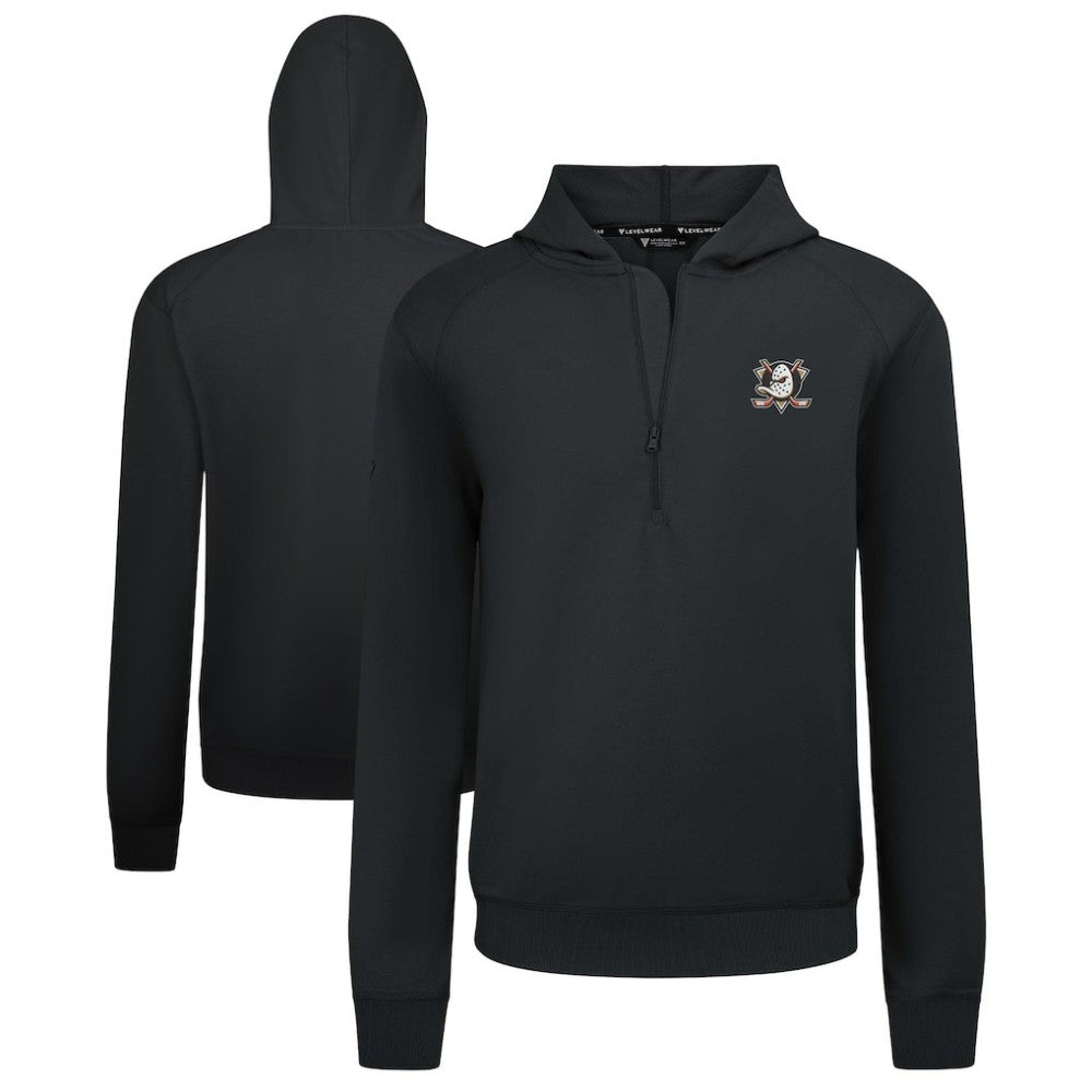 Anaheim Ducks Levelwear Technic Quarter-Zip Pullover Hoodie - Black - NHL