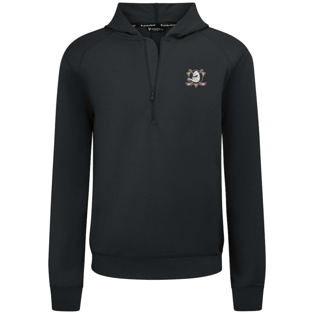 Anaheim Ducks Levelwear Technic Quarter-Zip Pullover Hoodie - Black - NHL