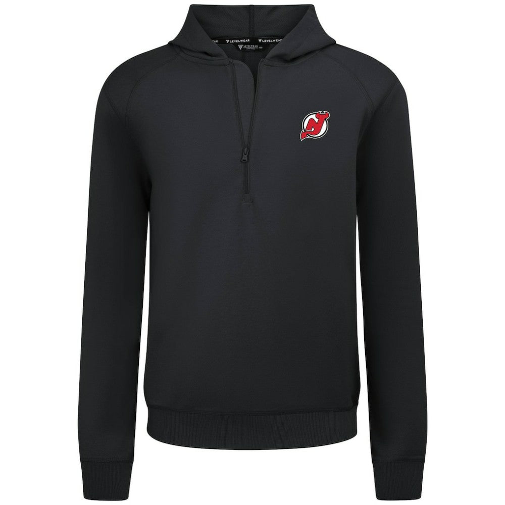 New Jersey Devils Levelwear Technic Quarter-Zip Pullover Hoodie - Black - NHL