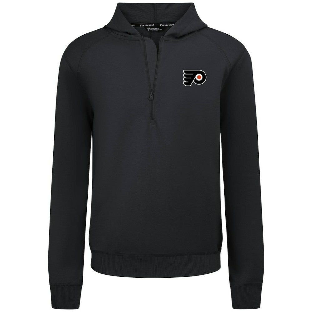Philadelphia Flyers Levelwear Technic Quarter-Zip Pullover Hoodie - Black - NHL