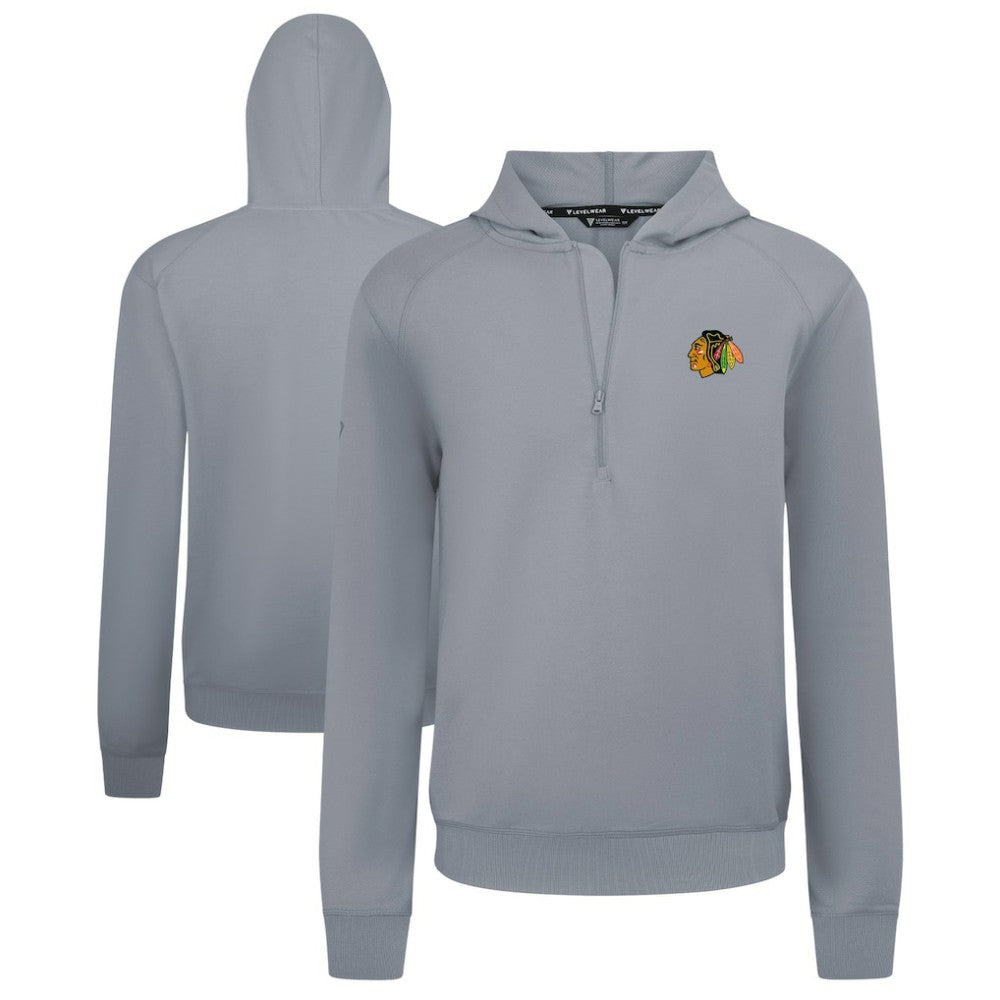 Chicago Blackhawks Levelwear Technic Quarter-Zip Pullover Hoodie - Gray - NHL
