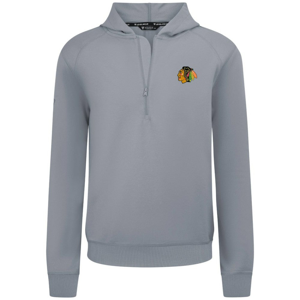 Chicago Blackhawks Levelwear Technic Quarter-Zip Pullover Hoodie - Gray - NHL