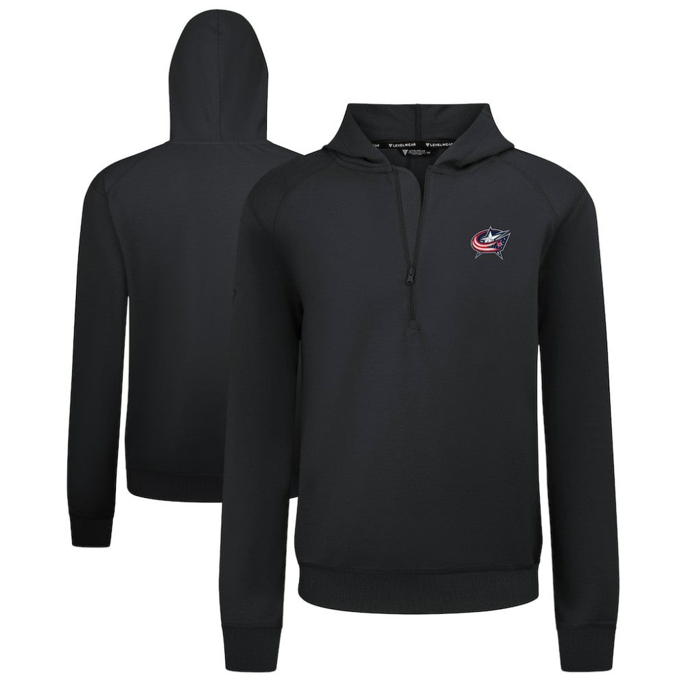 Columbus Blue Jackets Levelwear Technic Quarter-Zip Pullover Hoodie - Black - NHL