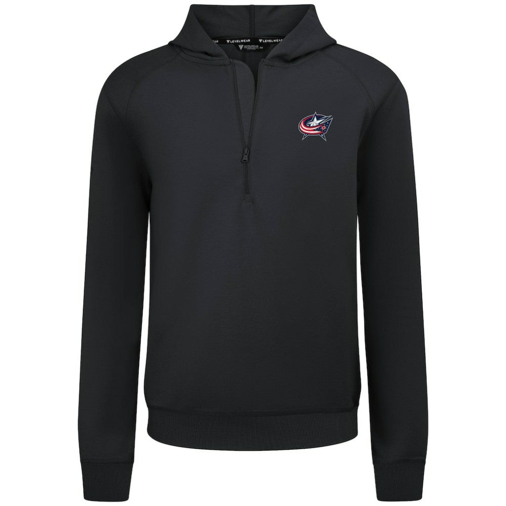 Columbus Blue Jackets Levelwear Technic Quarter-Zip Pullover Hoodie - Black - NHL