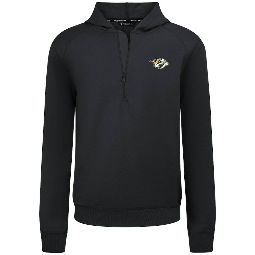 Nashville Predators Levelwear Technic Quarter-Zip Pullover Hoodie - Black - NHL