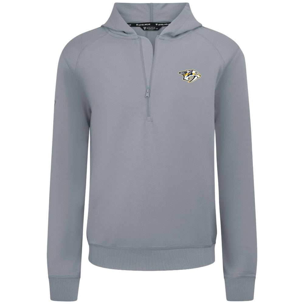 Nashville Predators Levelwear Technic Quarter-Zip Pullover Hoodie - Gray - NHL
