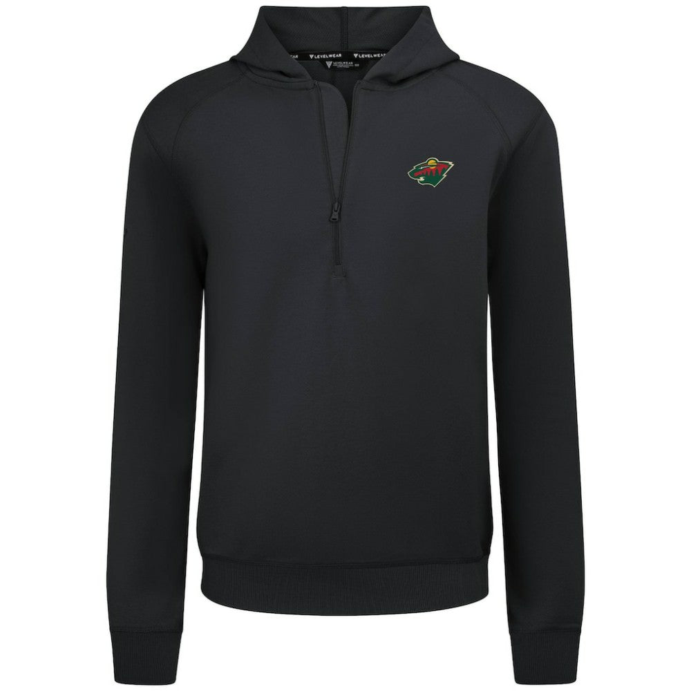 Minnesota Wild Levelwear Technic Quarter-Zip Pullover Hoodie - Black - NHL