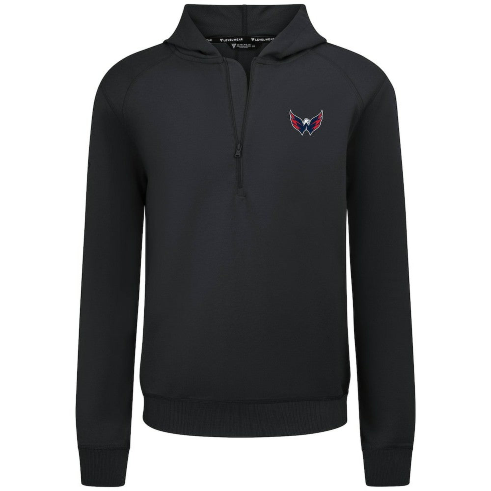 Washington Capitals Levelwear Technic Quarter-Zip Pullover Hoodie - Black - NHL