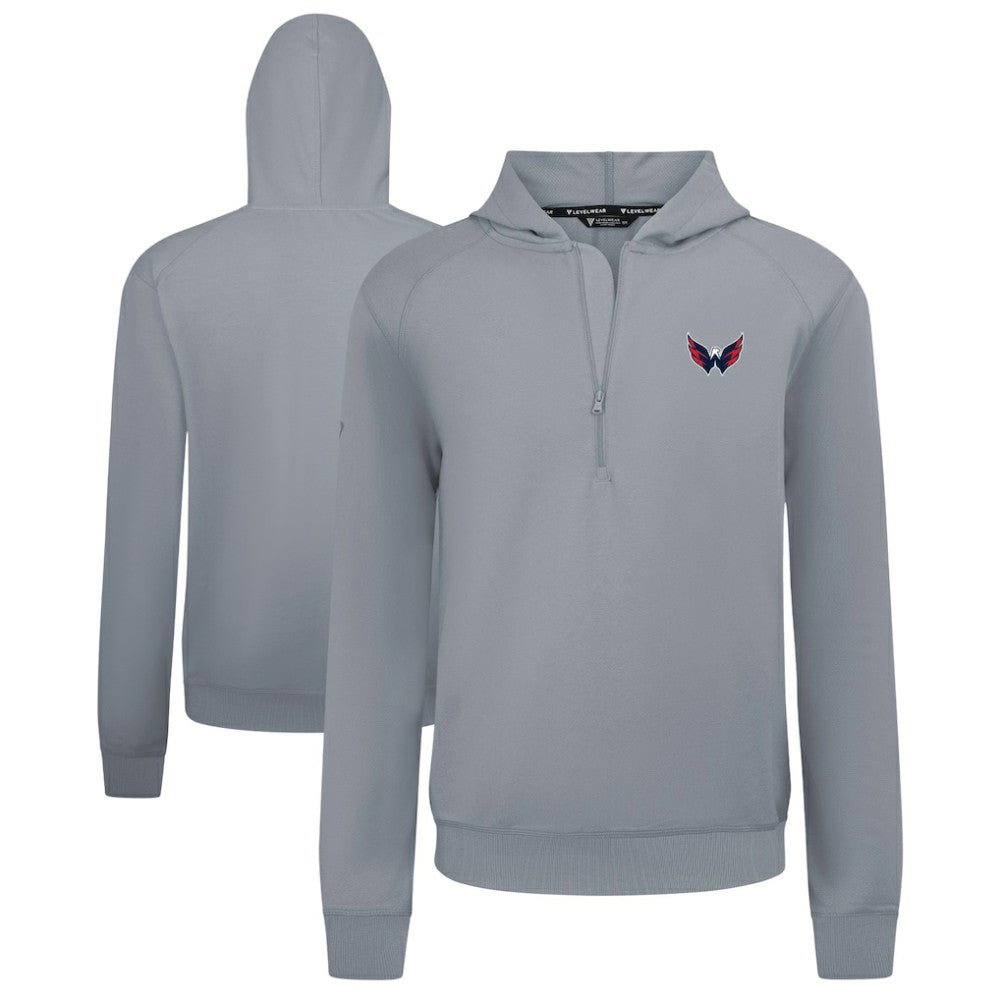 Washington Capitals Levelwear Technic Quarter-Zip Pullover Hoodie - Gray - NHL