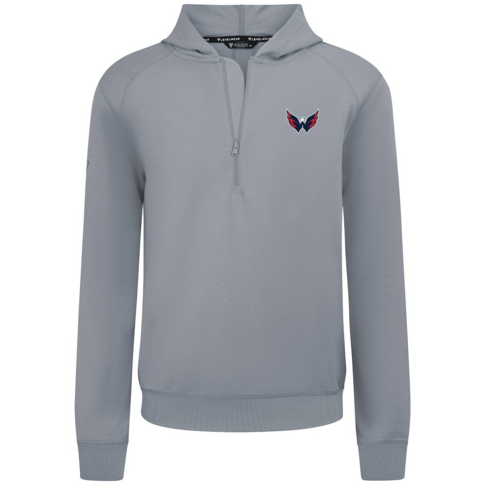 Washington Capitals Levelwear Technic Quarter-Zip Pullover Hoodie - Gray - NHL