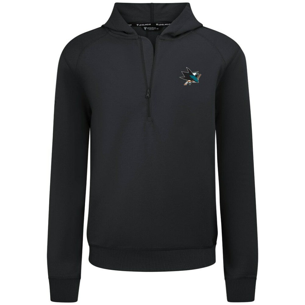 San Jose Sharks Levelwear Technic Quarter-Zip Pullover Hoodie - Black - NHL