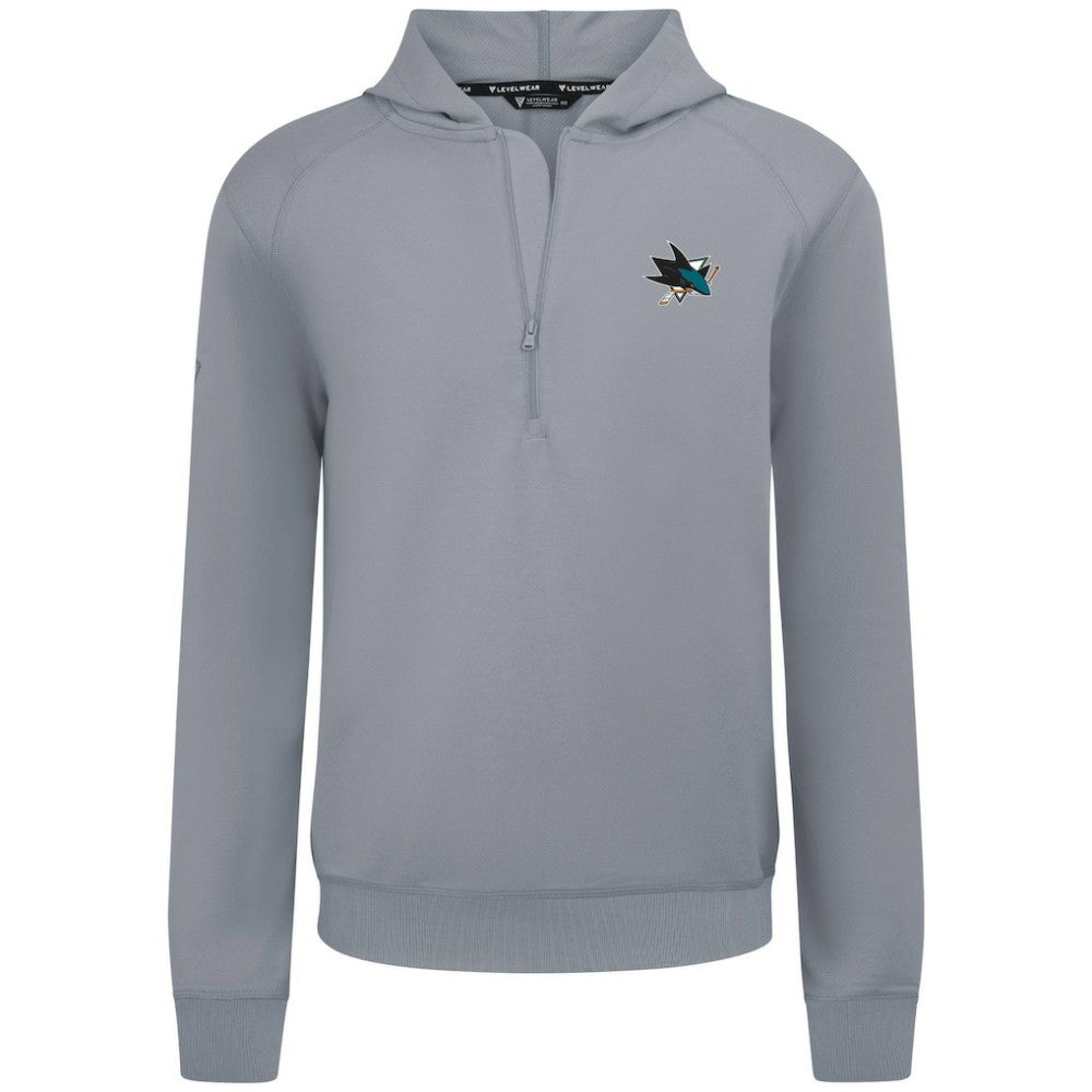 San Jose Sharks Levelwear Technic Quarter-Zip Pullover Hoodie - Gray - NHL
