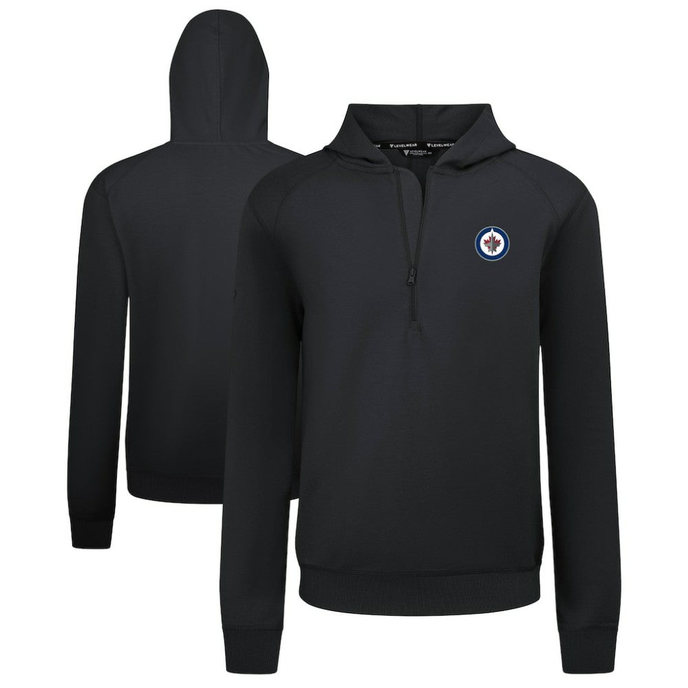 Winnipeg Jets Levelwear Technic Quarter-Zip Pullover Hoodie - Black - NHL