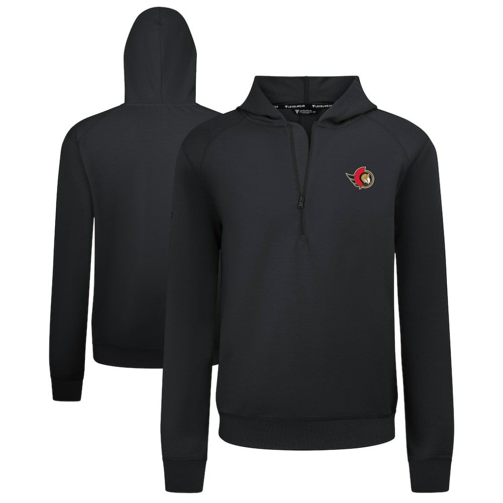 Ottawa Senators Levelwear Technic Quarter-Zip Pullover Hoodie - Black - NHL