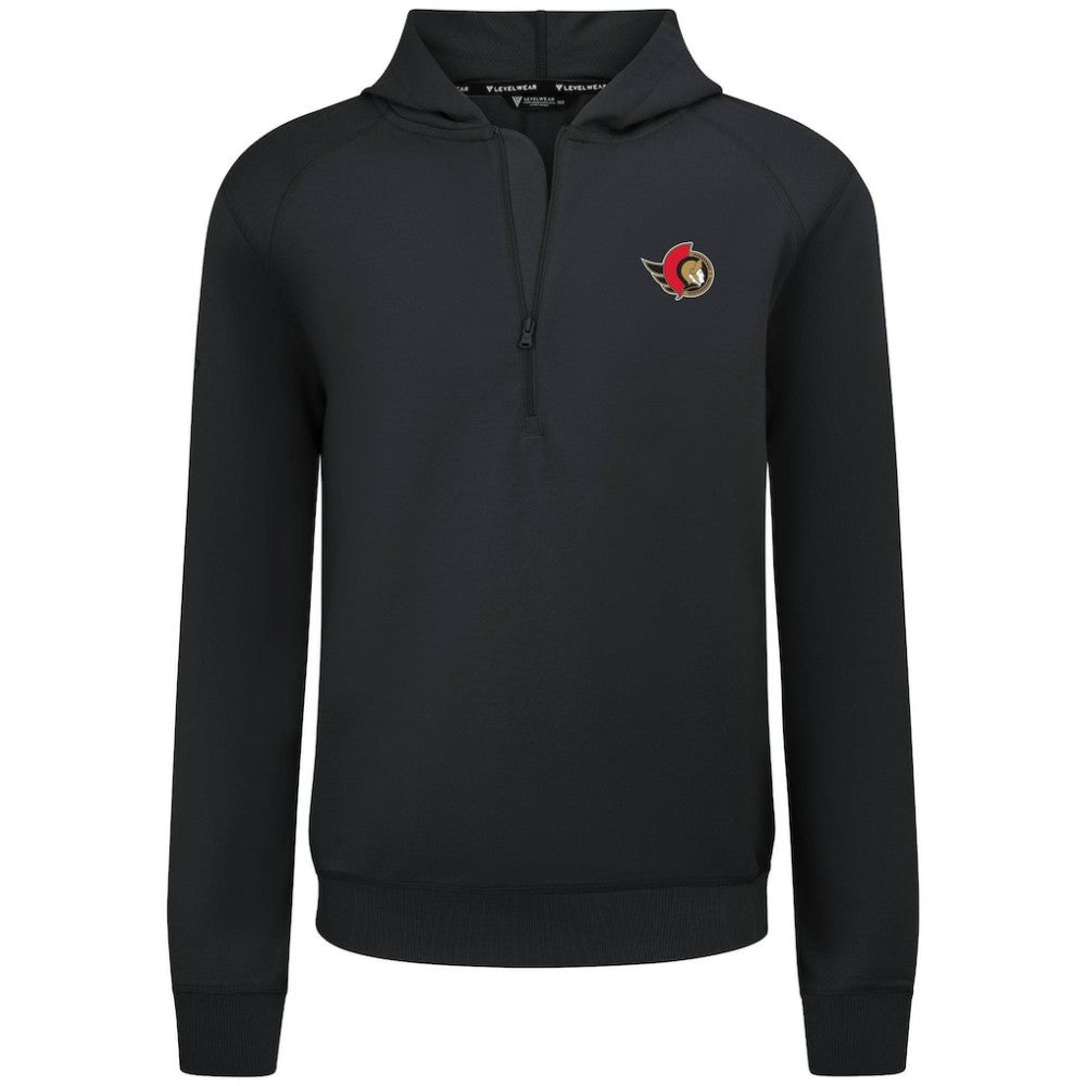 Ottawa Senators Levelwear Technic Quarter-Zip Pullover Hoodie - Black - NHL