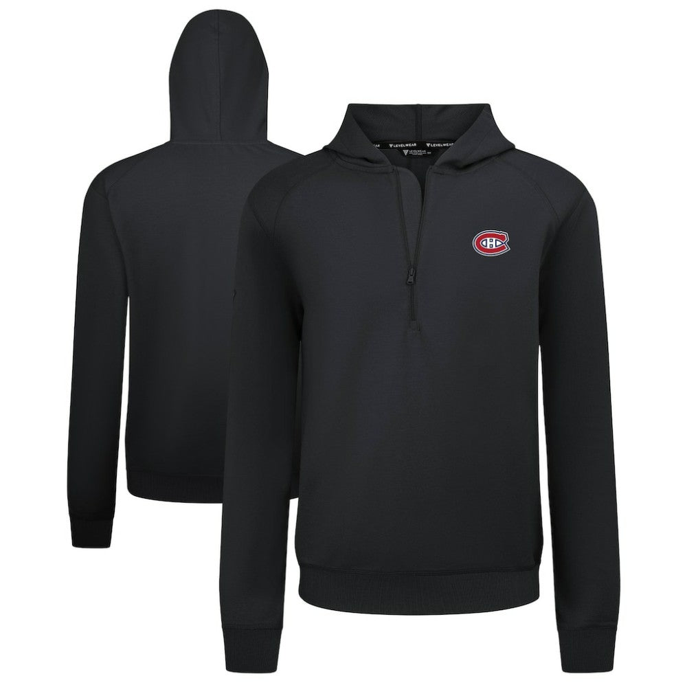 Montreal Canadiens Levelwear Technic Quarter-Zip Pullover Hoodie - Black - NHL