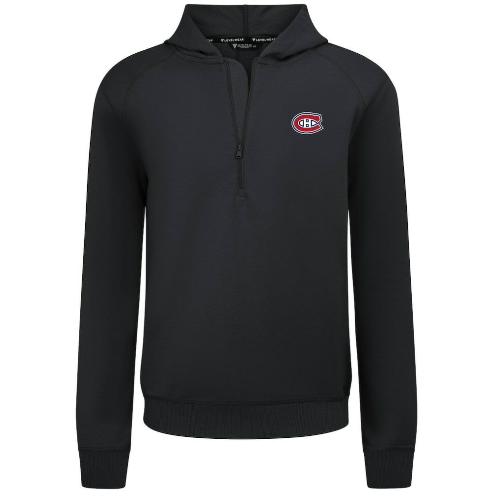 Montreal Canadiens Levelwear Technic Quarter-Zip Pullover Hoodie - Black - NHL