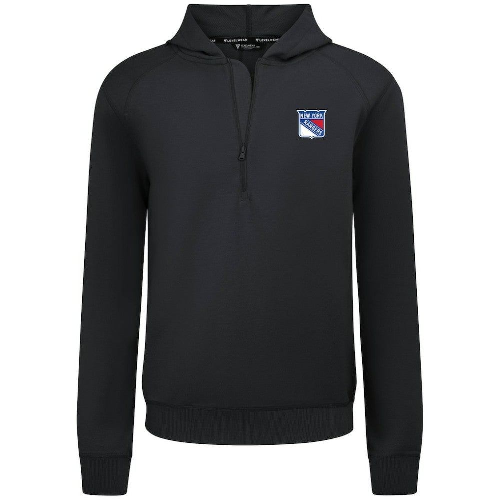 New York Rangers Levelwear Technic Quarter-Zip Pullover Hoodie - Black - NHL