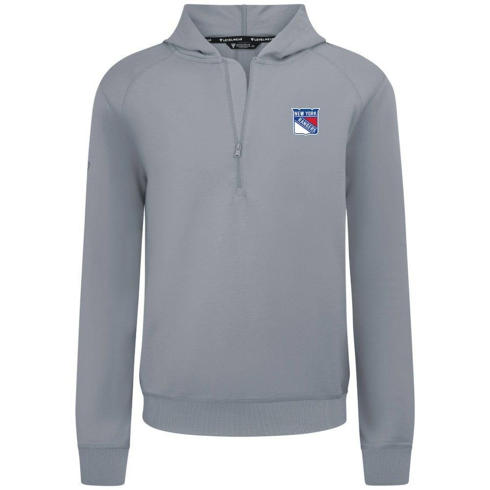 New York Rangers Levelwear Technic Quarter-Zip Pullover Hoodie - Gray - NHL