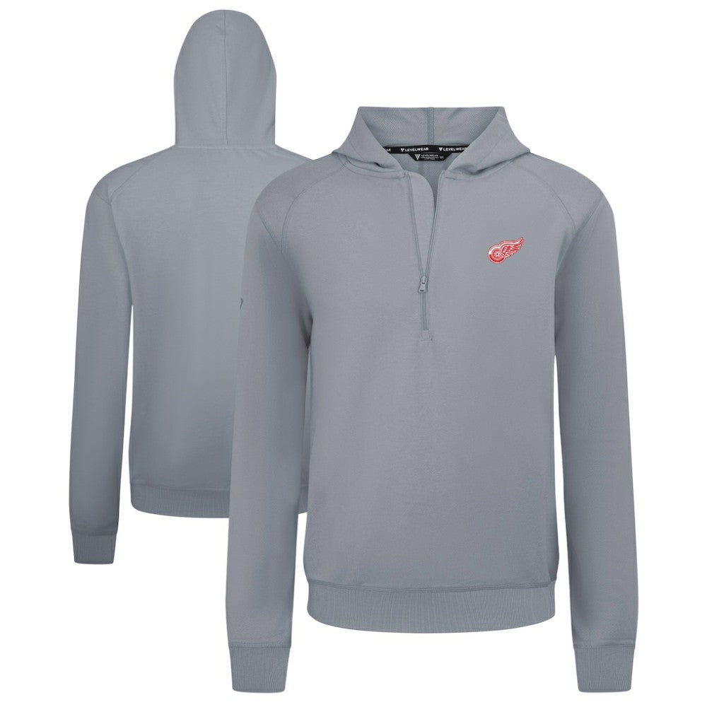 Detroit Red Wings Levelwear Technic Quarter-Zip Pullover Hoodie - Gray - NHL