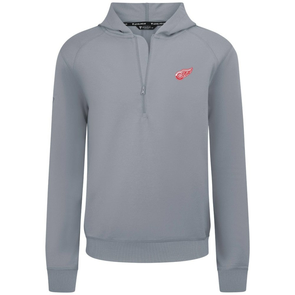 Detroit Red Wings Levelwear Technic Quarter-Zip Pullover Hoodie - Gray - NHL
