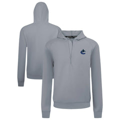 Vancouver Canucks Levelwear Technic Quarter-Zip Pullover Hoodie - Gray - NHL