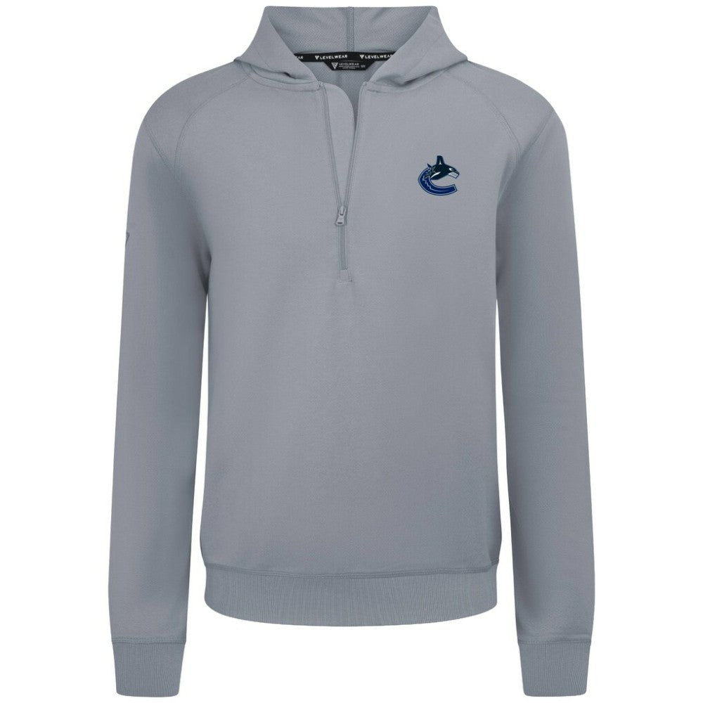 Vancouver Canucks Levelwear Technic Quarter-Zip Pullover Hoodie - Gray - NHL